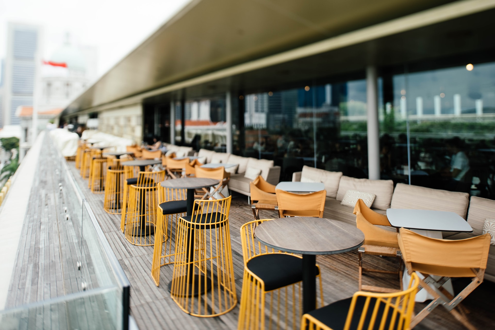 dining set outside restaurant